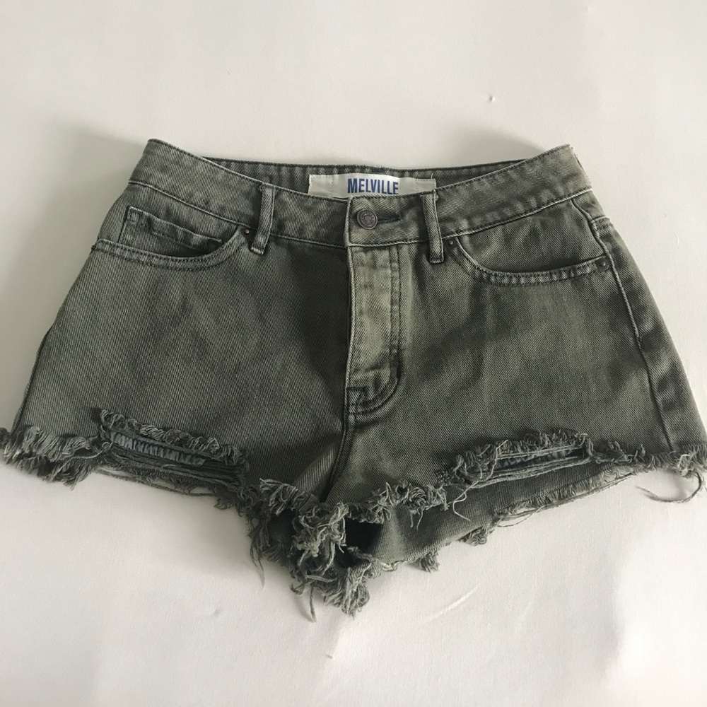 brandy melville army green shorts